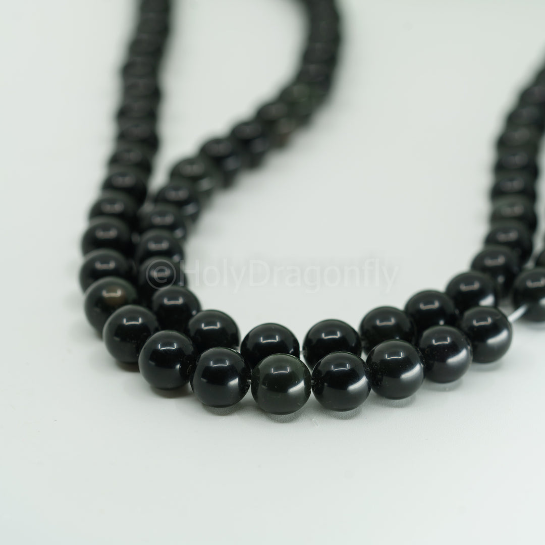 Vaivorykštinis Obsidianas 10mm karoliukų gija